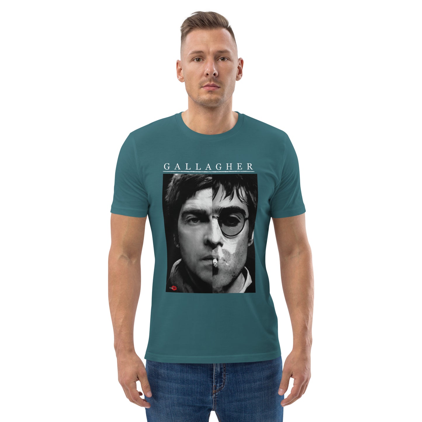 Gallagher Brothers KiSS Unisex organic cotton t-shirt - Noel and Liam Oasis inspired Music, indie - Rock N Roll Star