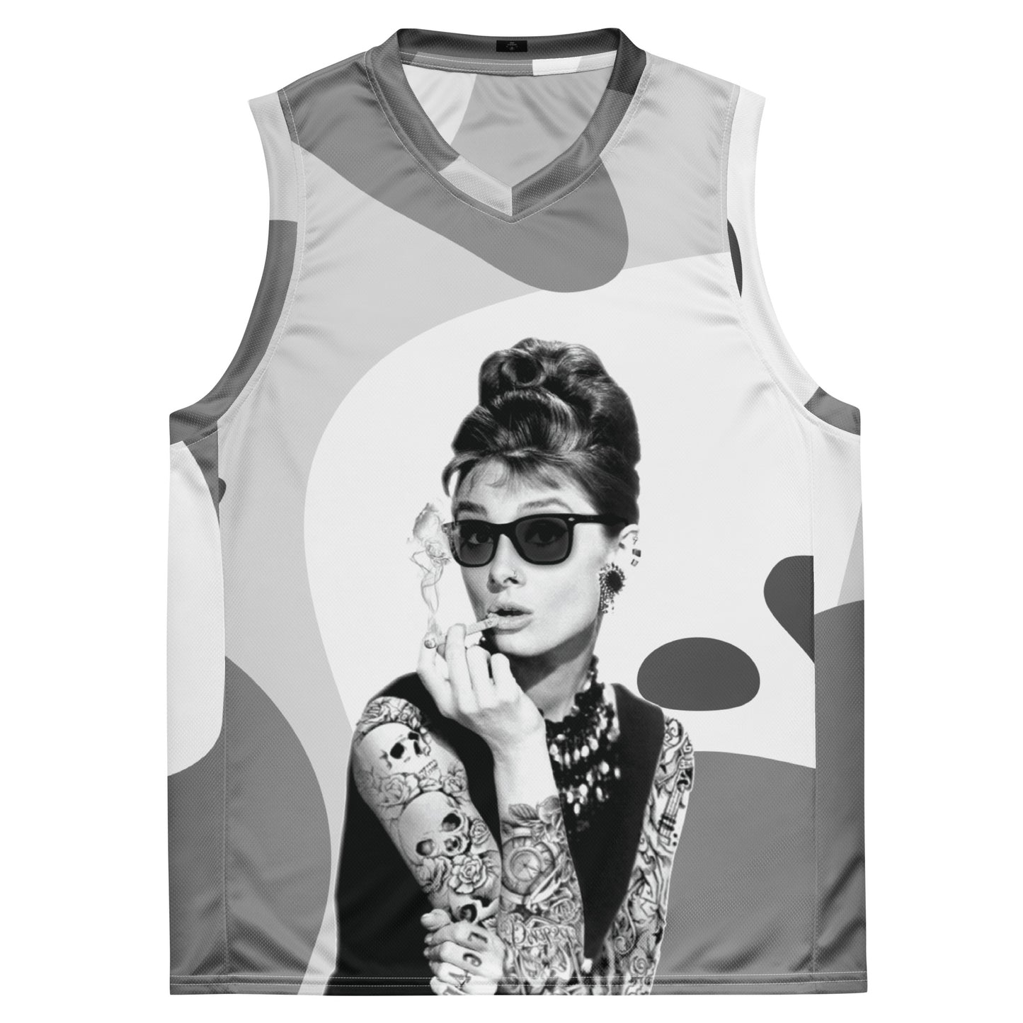 Audrey Tattoo Recycled unisex basketball jersey - Hollywood Icon Inked
