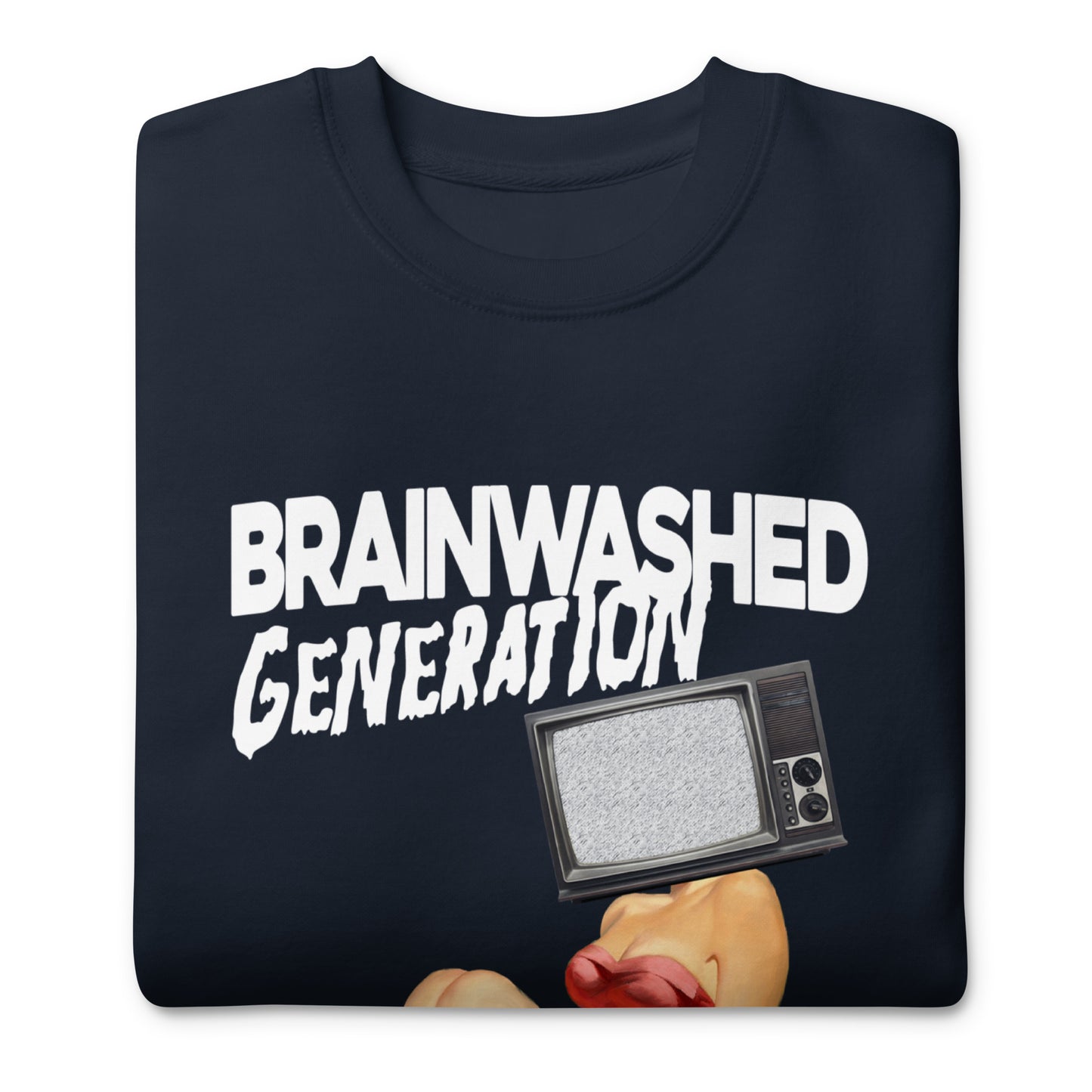 Brainwashed Generation KiSS Unisex Premium Sweatshirt - Retro Pin Up - Technology