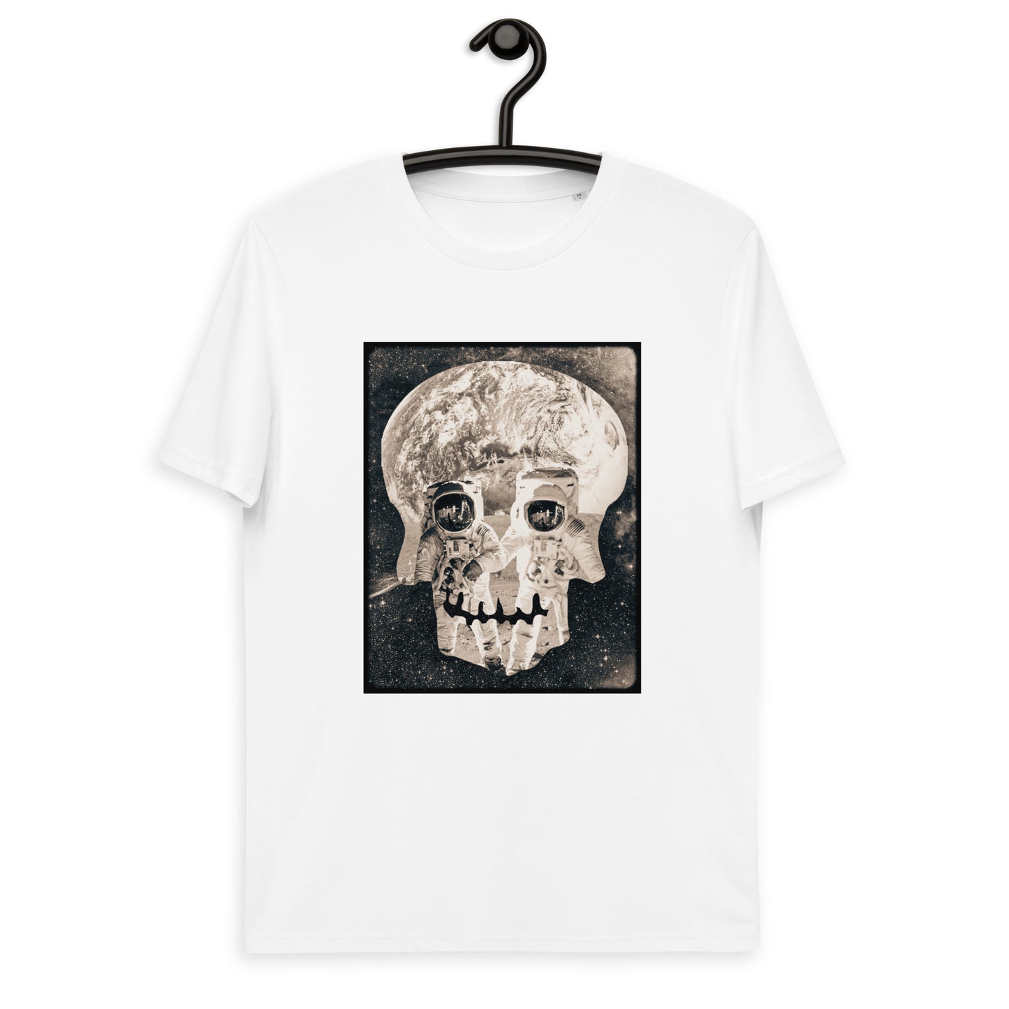 Astronaut Skull KiSS Unisex organic cotton t-shirt - Space Skulls Earth Moon