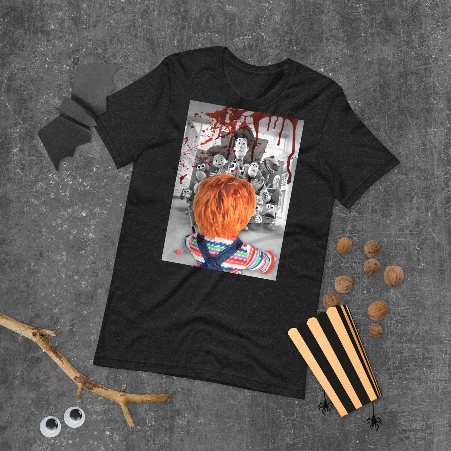Toys Vs Chucky KiSS Unisex t-shirt - Toy Story Inspired Horror Halloween Edit