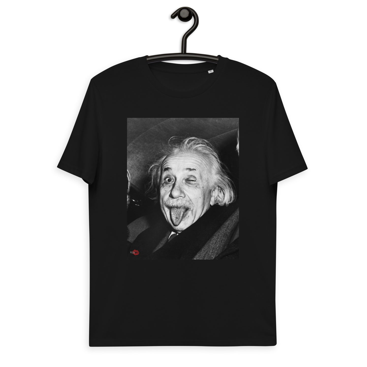 Albert Einstein Wink KiSS Unisex organic cotton t-shirt - Tongue Piercing Edit face
