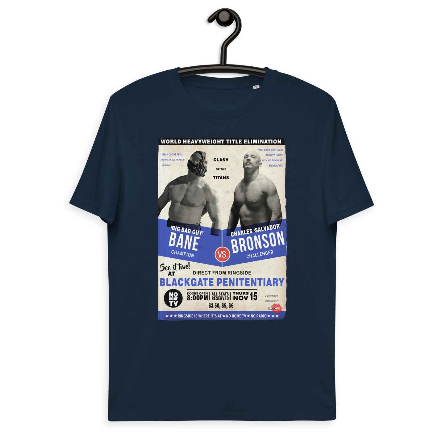 Bane Vs Charles Bronson KiSS Unisex organic cotton t-shirt - Tom Hardy boxing fight movie