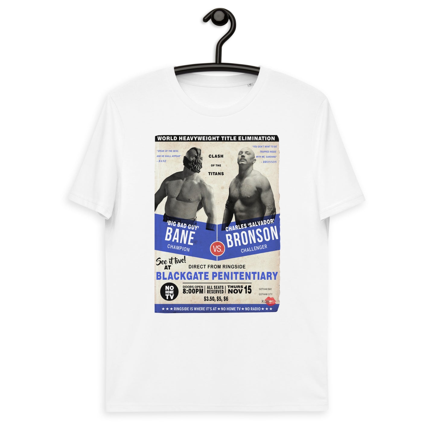 Bane Vs Charles Bronson KiSS Unisex organic cotton t-shirt - Tom Hardy boxing fight movie