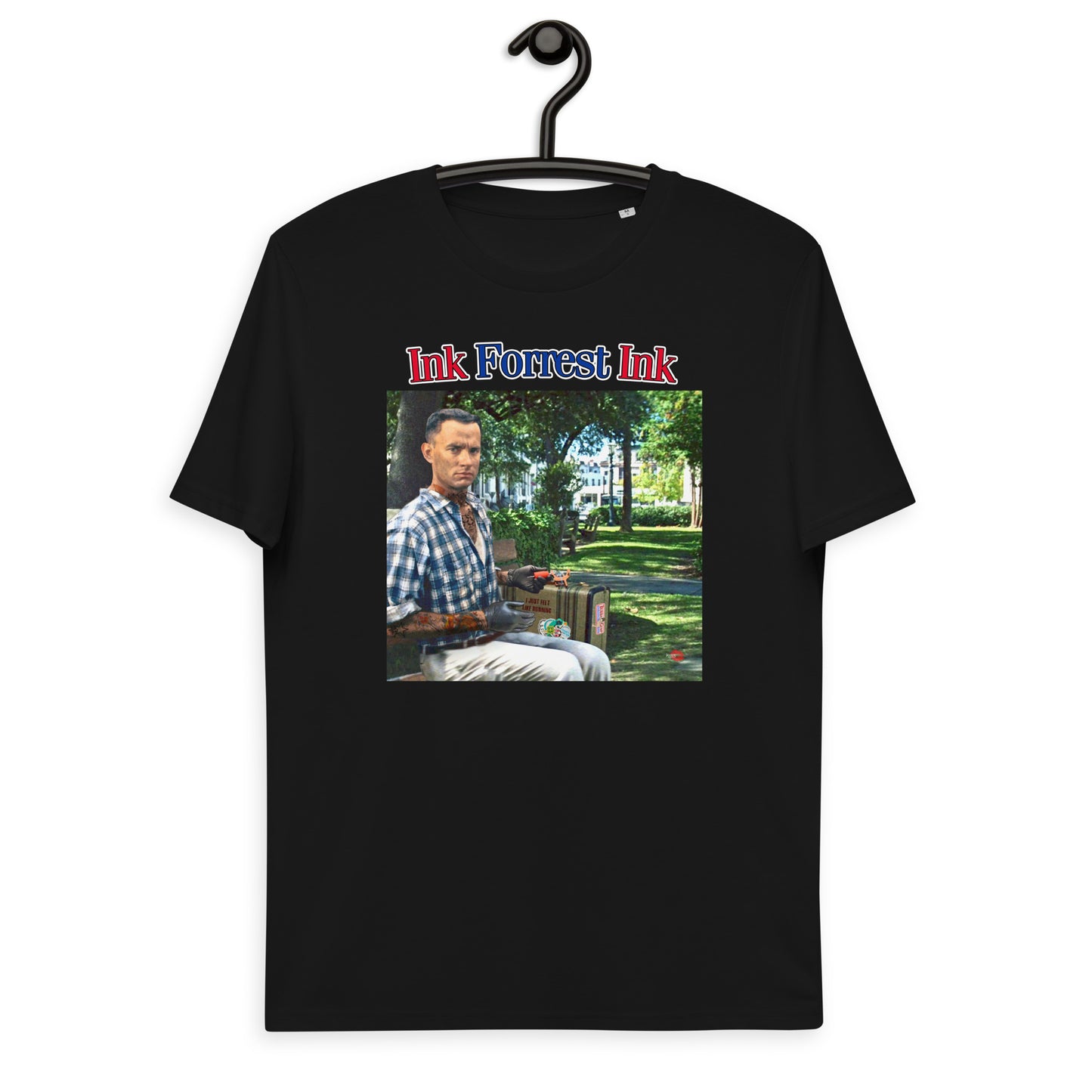 Forrest Tattooed KiSS Unisex organic cotton t-shirt - Bubba Gump Run Tom Hanks