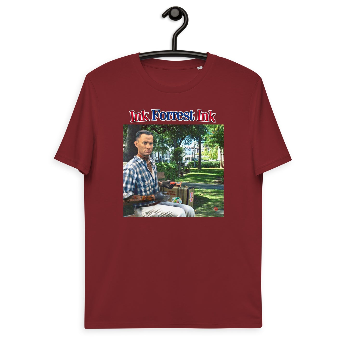Forrest Tattooed KiSS Unisex organic cotton t-shirt - Bubba Gump Run Tom Hanks