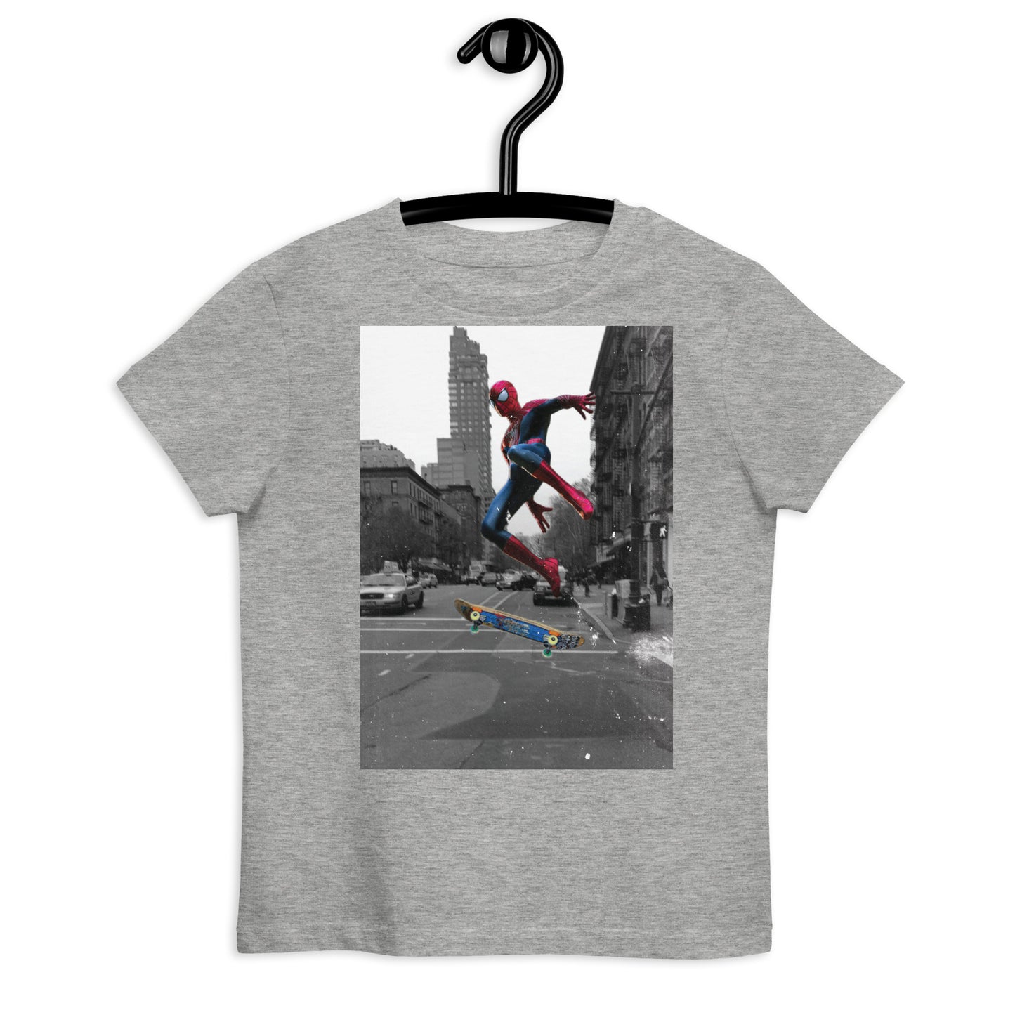 Skateboard Spidey KiSS Organic cotton kids t-shirt - Spider Man Skateboarding Verse