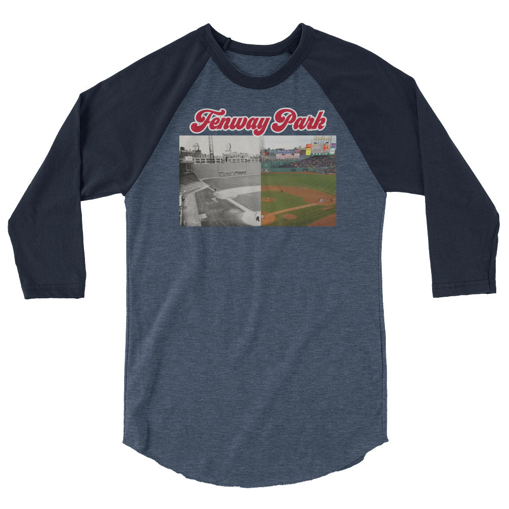Boston Fenway Park KiSS 3/4 sleeve raglan shirt - USA Then and Now Baseball