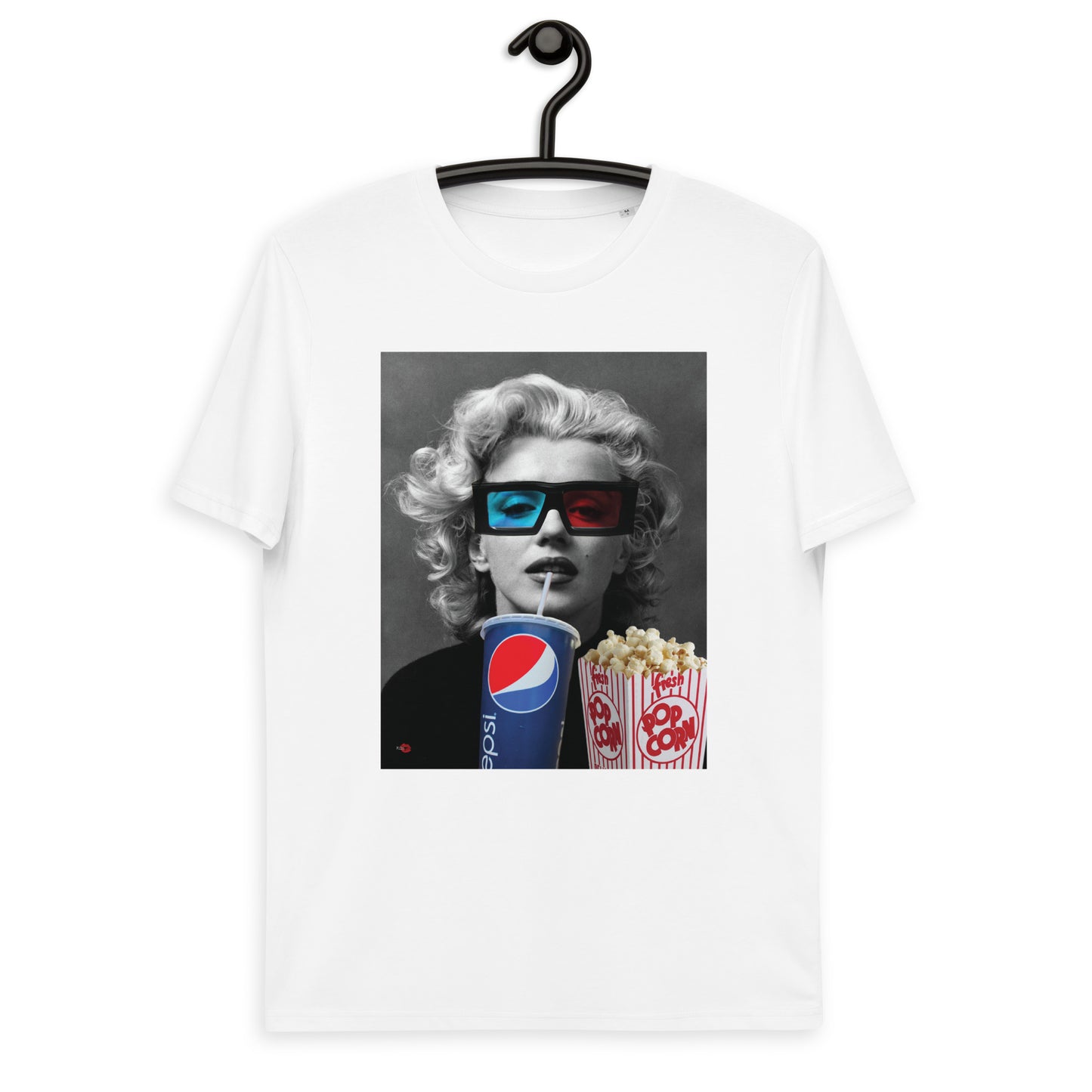 Marilyn Movies KiSS Unisex organic cotton t-shirt - 3D Monroe popcorn cinema