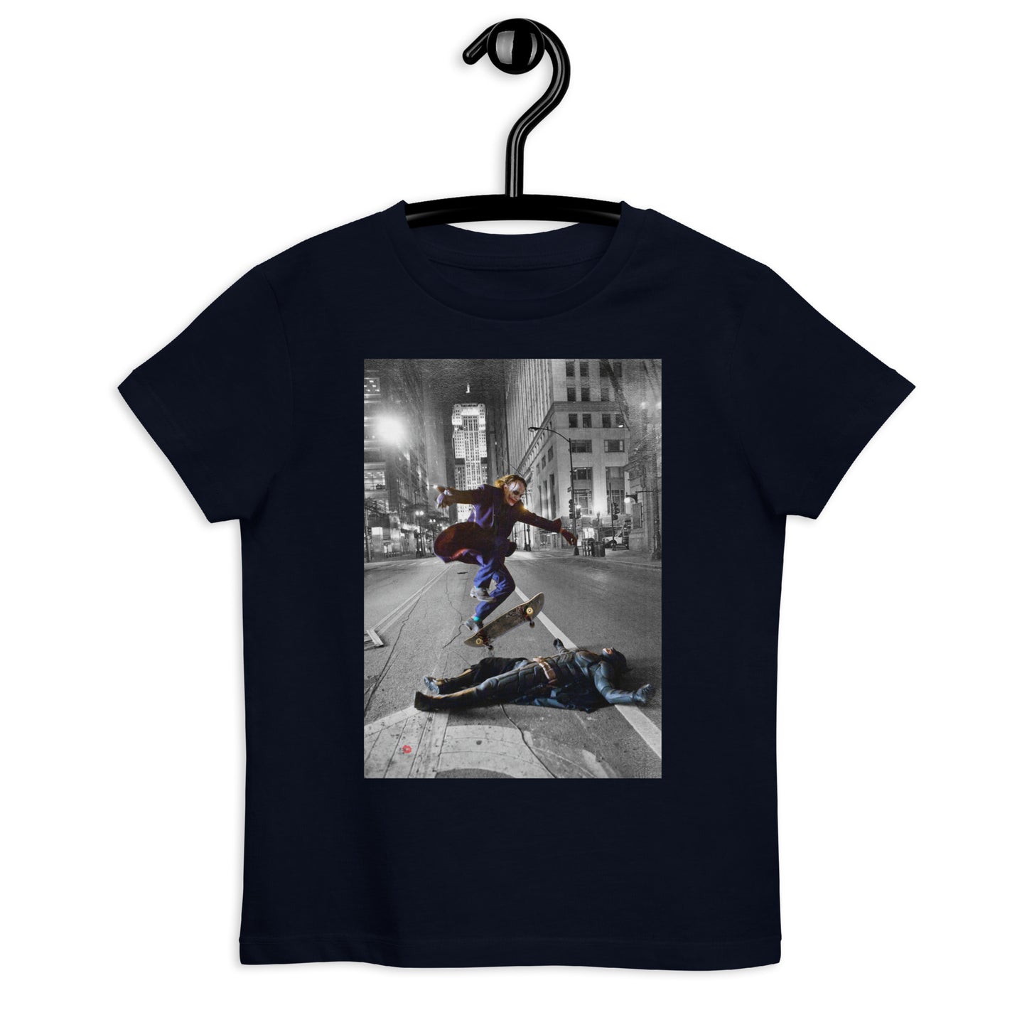 Joker Skateboarding KiSS Organic cotton kids t-shirt - Batman Inspired Heath Ledger Christian Bale