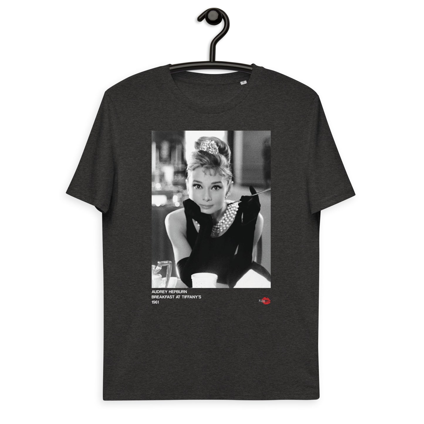 Audrey Hepburn 1961 KiSS Unisex organic cotton t-shirt - Hollywood Actress Vintage 60s