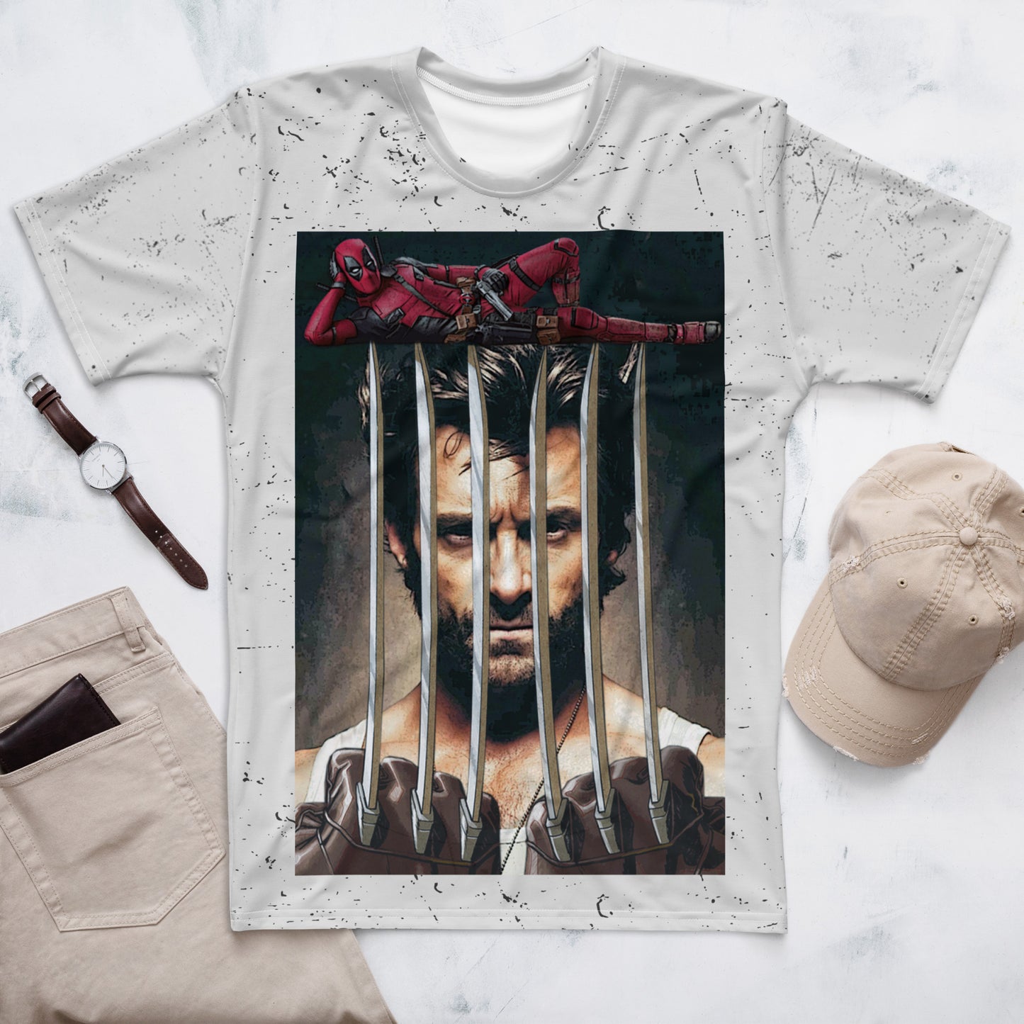 Wolverine Deadpool KiSS T-shirt - Wade Wilson Ryan Reynolds X Men Hugh Logan