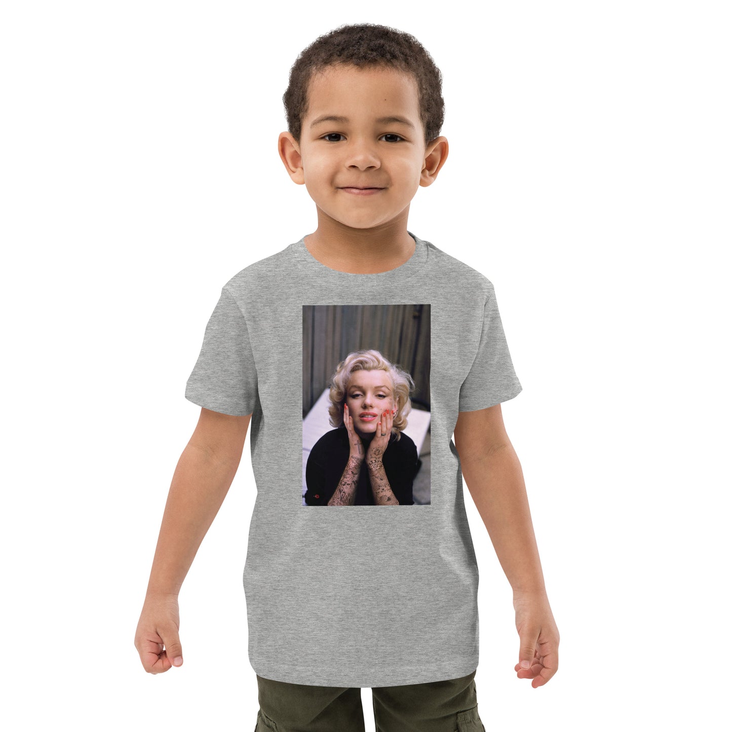Marilyn Monroe Tattooed KiSS Organic cotton kids t-shirt - Inked sleeve art