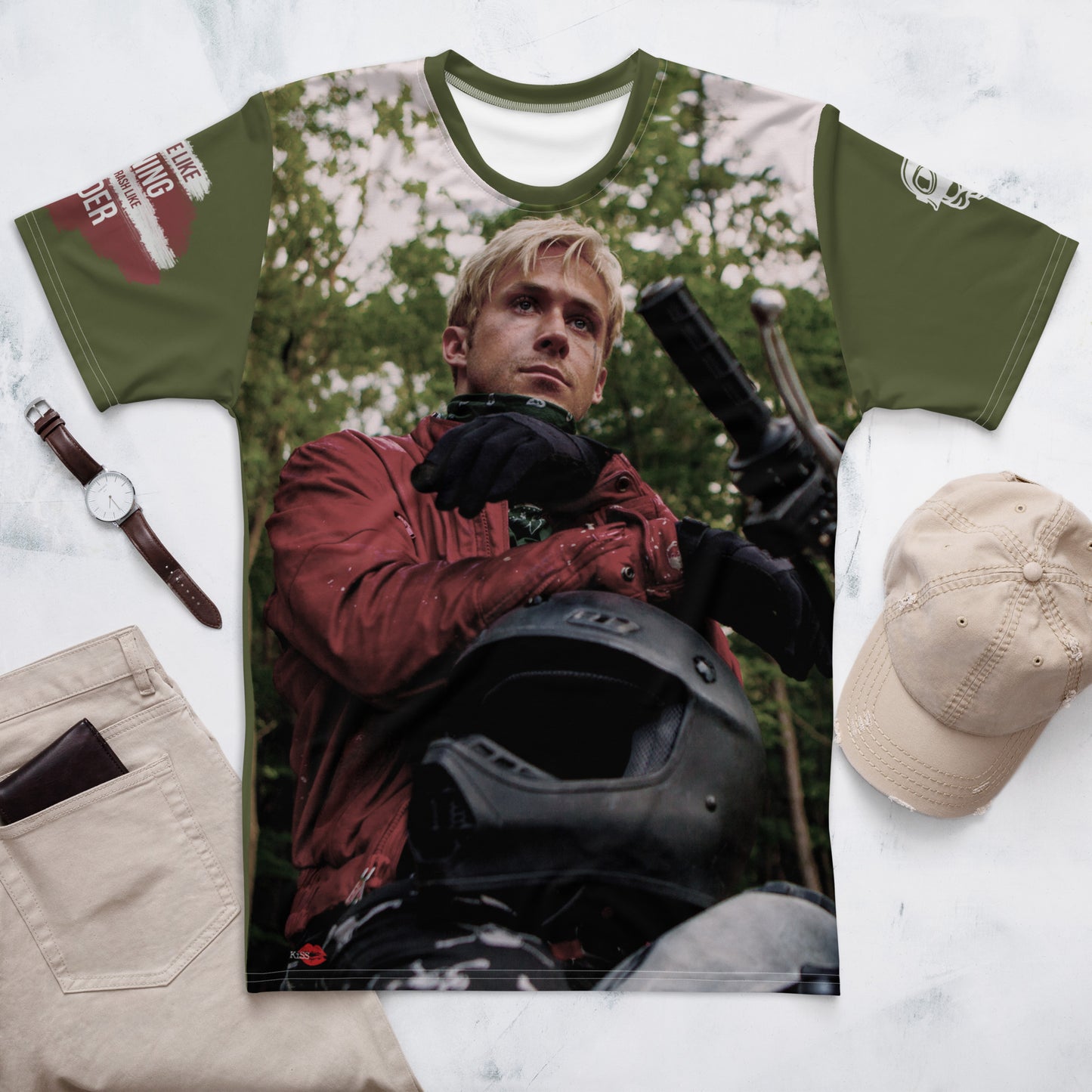 Place Beyond the Pines crew neck t-shirt - Ryan Gosling movie motorbike