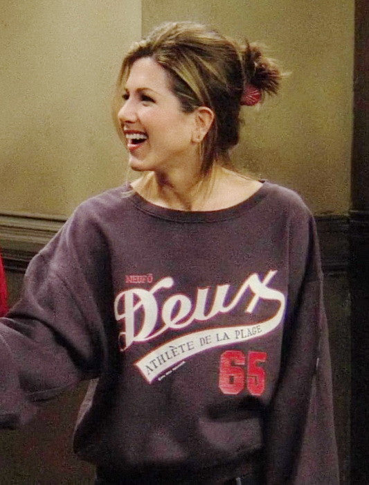 Deux Athlete De La Plage KiSS Sweatshirt - Rachel Green Jennifer Aniston - Friends Inspired 65 - Sport 90s