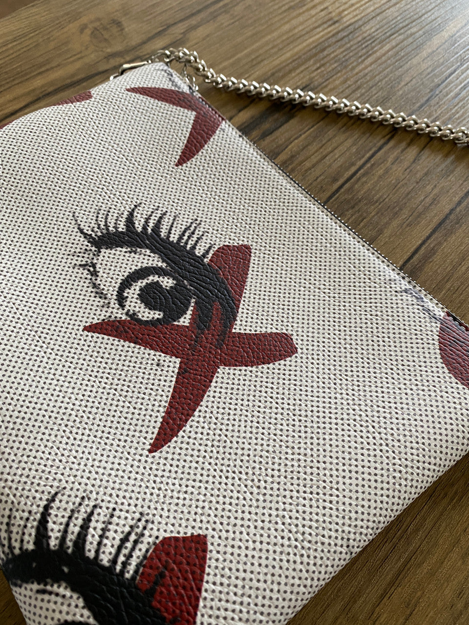 Eye Print Handmade Faux Leather Bag - Moira Rose Style Schitt's Creek Inspired - Purse - Handmade Unique - Gift Idea Chain