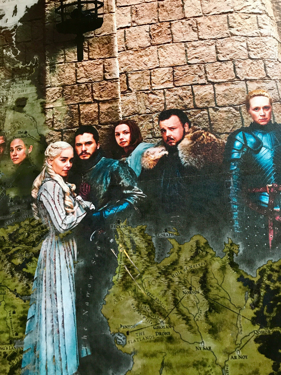Game of Thrones Map Panoramic KiSS Art Print - Canvas Banner - Lannister, Targaryen, Stark, Tyrell, White Walkers - Jon Snow,Daenerys - gift idea her/him Wall Art