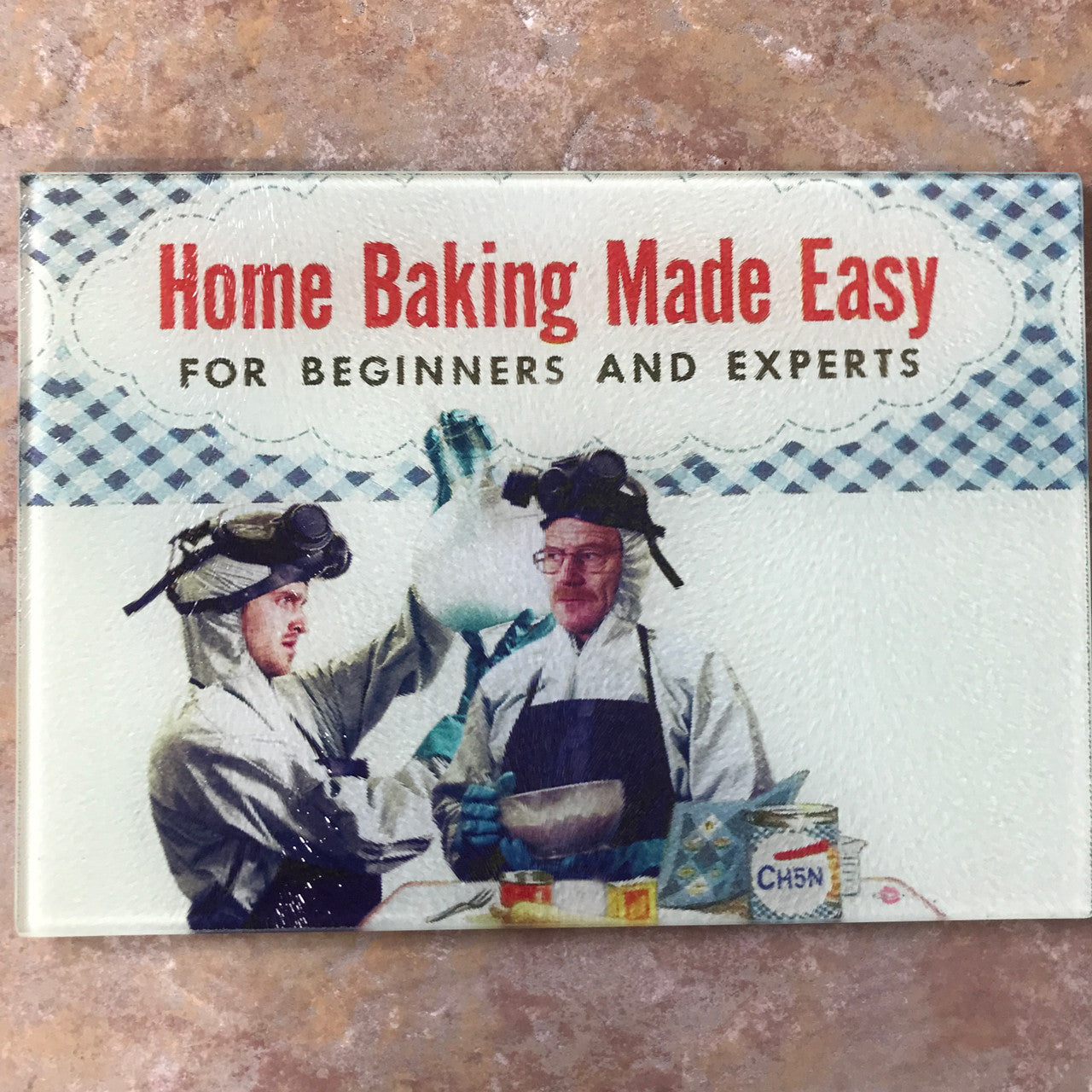 Baking Breaking Bad KiSS Chopping Board - Jesse Pinkman and Walter White - 30s 40s recipe book style - Vintage theme - Kitchen