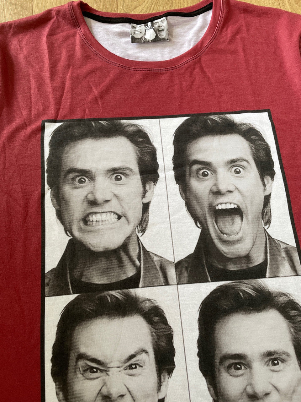 Jim Carrey KiSS T-Shirt - Funny Faces - Mask, Ace Ventura, Liar Liar - Movie Fan