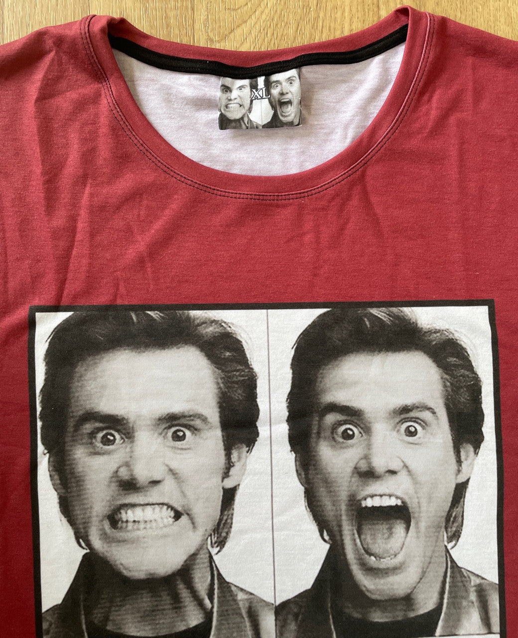 Jim Carrey KiSS T-Shirt - Funny Faces - Mask, Ace Ventura, Liar Liar - Movie Fan