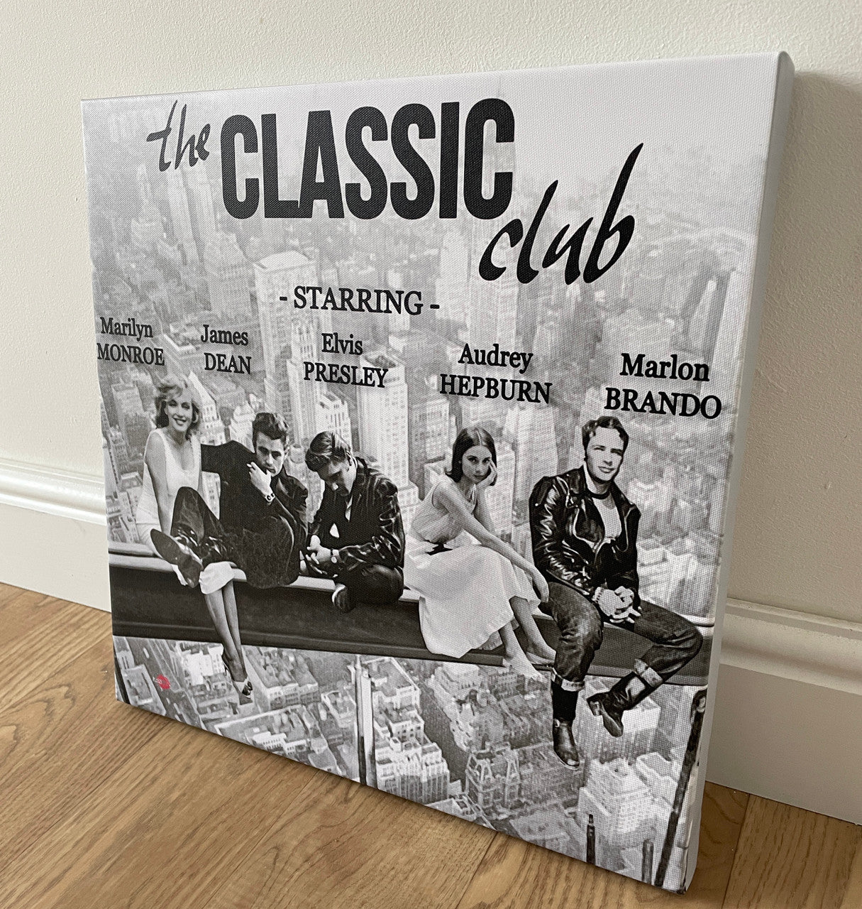 Classic Club KiSS Canvas - Marilyn Monroe James Dean, Elvis, Marlon Brando, Audrey Hepburn - Breakfast Club inspiration- Art, Wall Decor - Unique Home Gift Idea