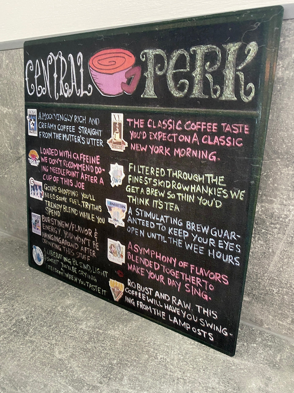 Central Perk Menu KiSS Metal Print Sign  - Friends Show - Aluminium Wall Art - Coffee Kitchen