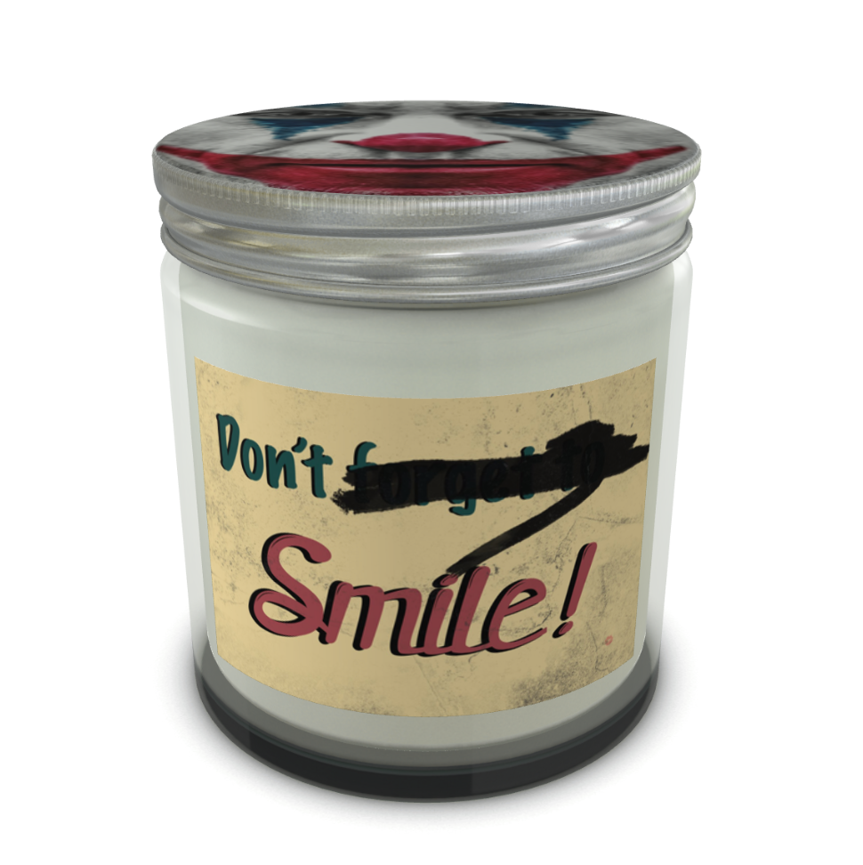 Don't Smile KiSS Handmade Candle - Joker Joaquin Phoenix - Citrus Floral Musk Scents - Folie Deux