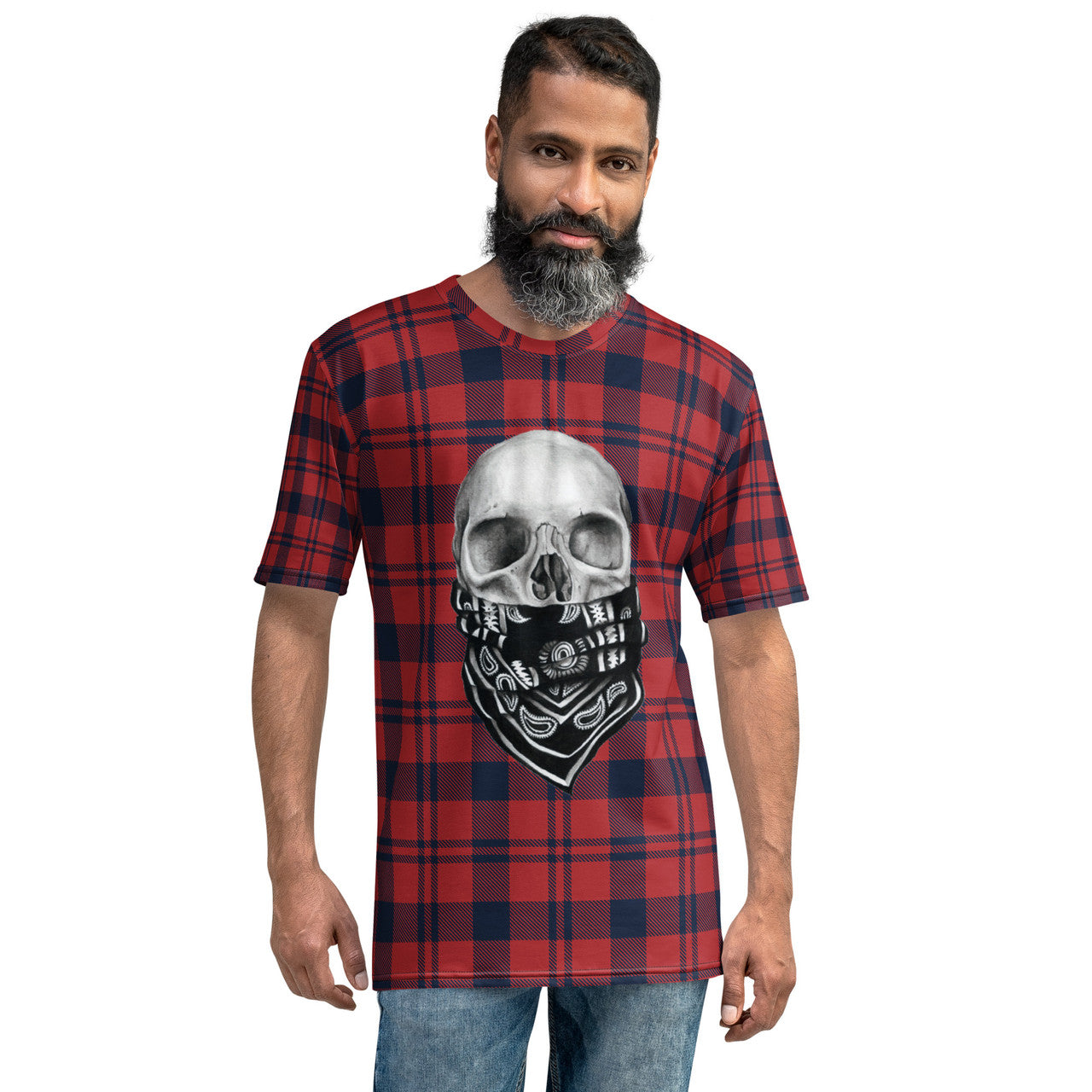 Tartan Skull KiSS Men's t-shirt - Unique Skulls