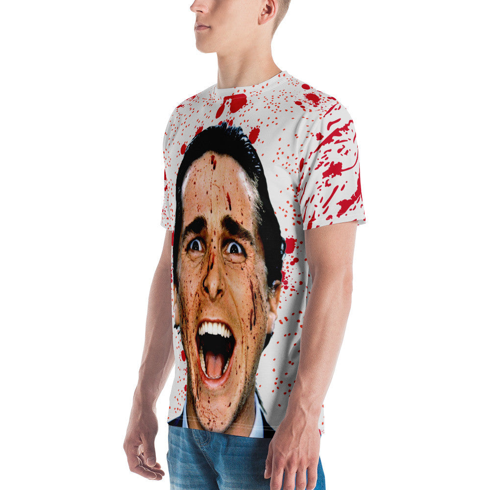 American Psycho KiSS Men's t-shirt - Christian Bale Patrick Bateman Splatter Halloween Killer