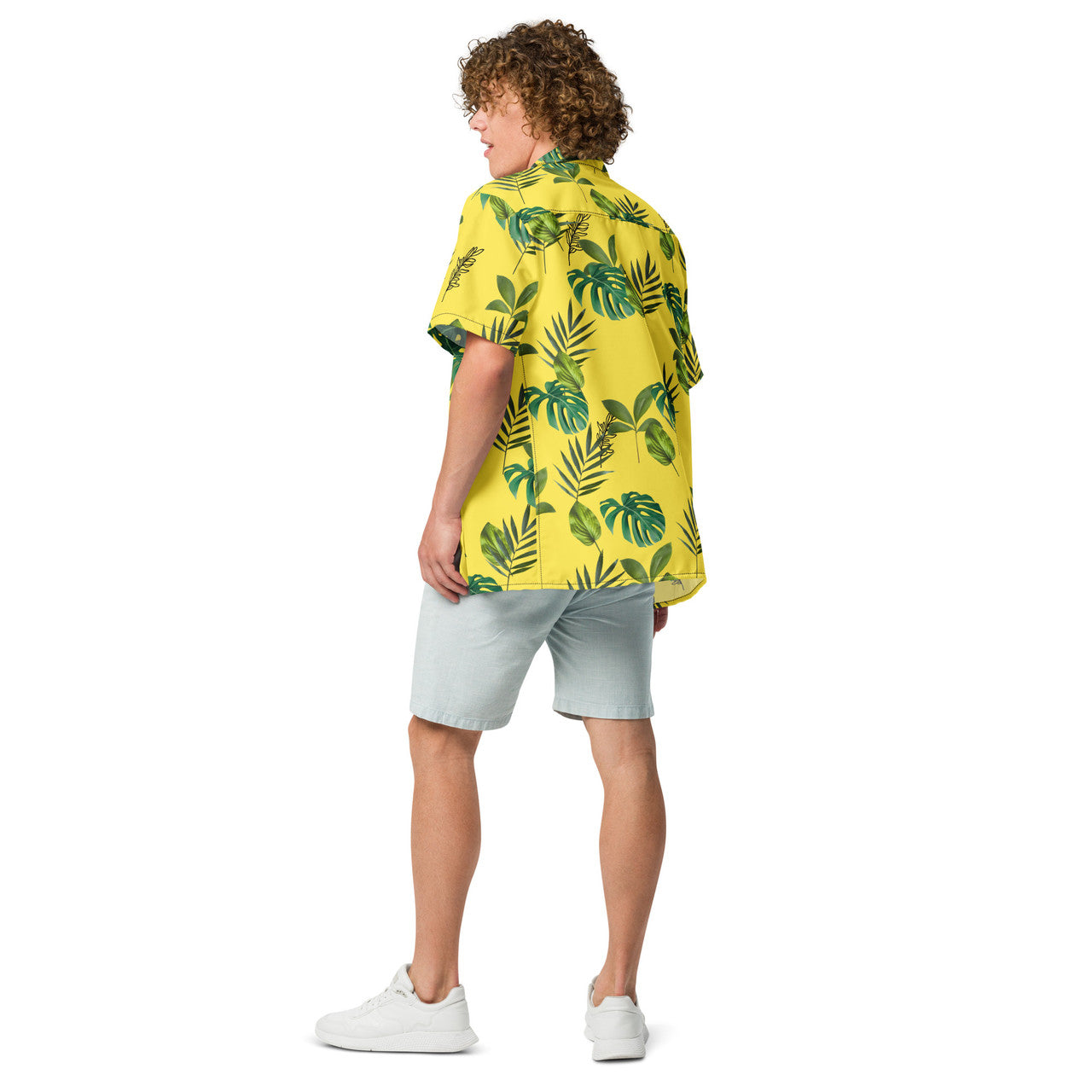Klaus Tropical Yellow KiSS Unisex button shirt - Yellow Umbrella Academy Inspired Robert Sheehan cosplay
