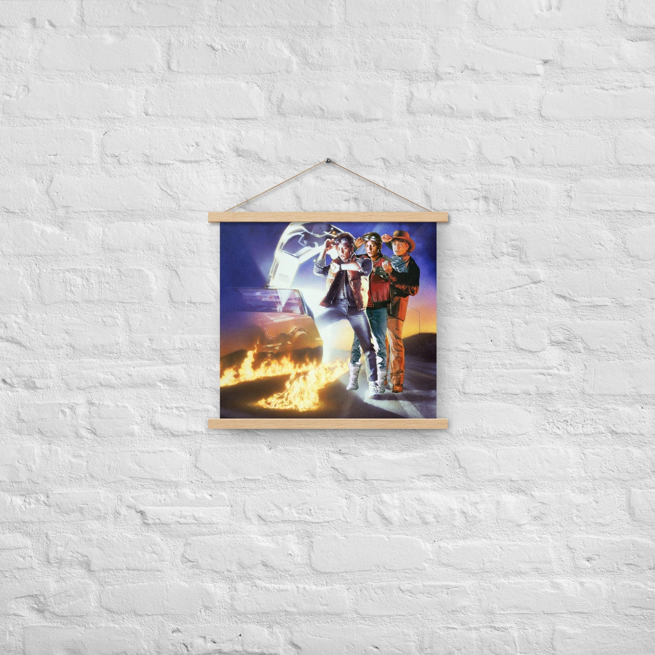 Back To The Future inspired Poster with hangers - Trilogy - Marty McFly 80s Delorean, Doc - Michael J Fox