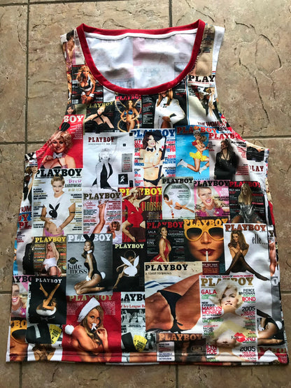 Playboy XXX Girls KiSS Vest/Tank - Brad Pitt Fight Club Inspired - Magazines vintage - Tyler Durden Gift Idea - 日本playboy girlsxxx