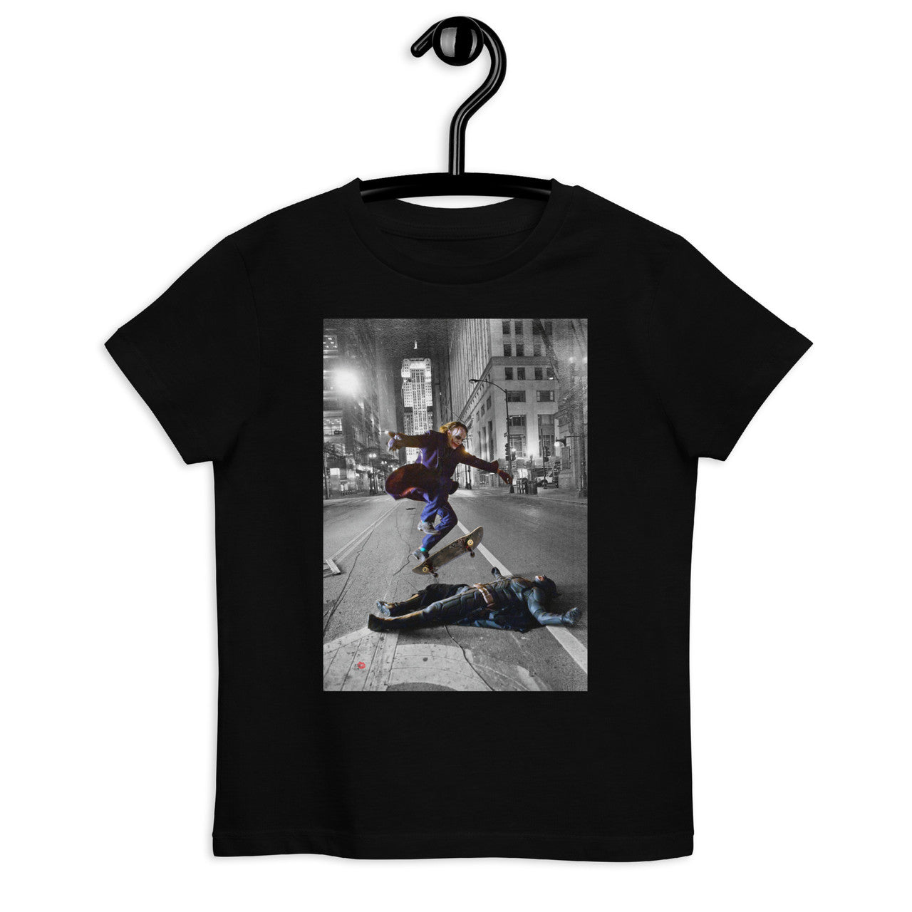 Joker Skateboarding KiSS Organic cotton kids t-shirt - Batman Inspired Heath Ledger Christian Bale