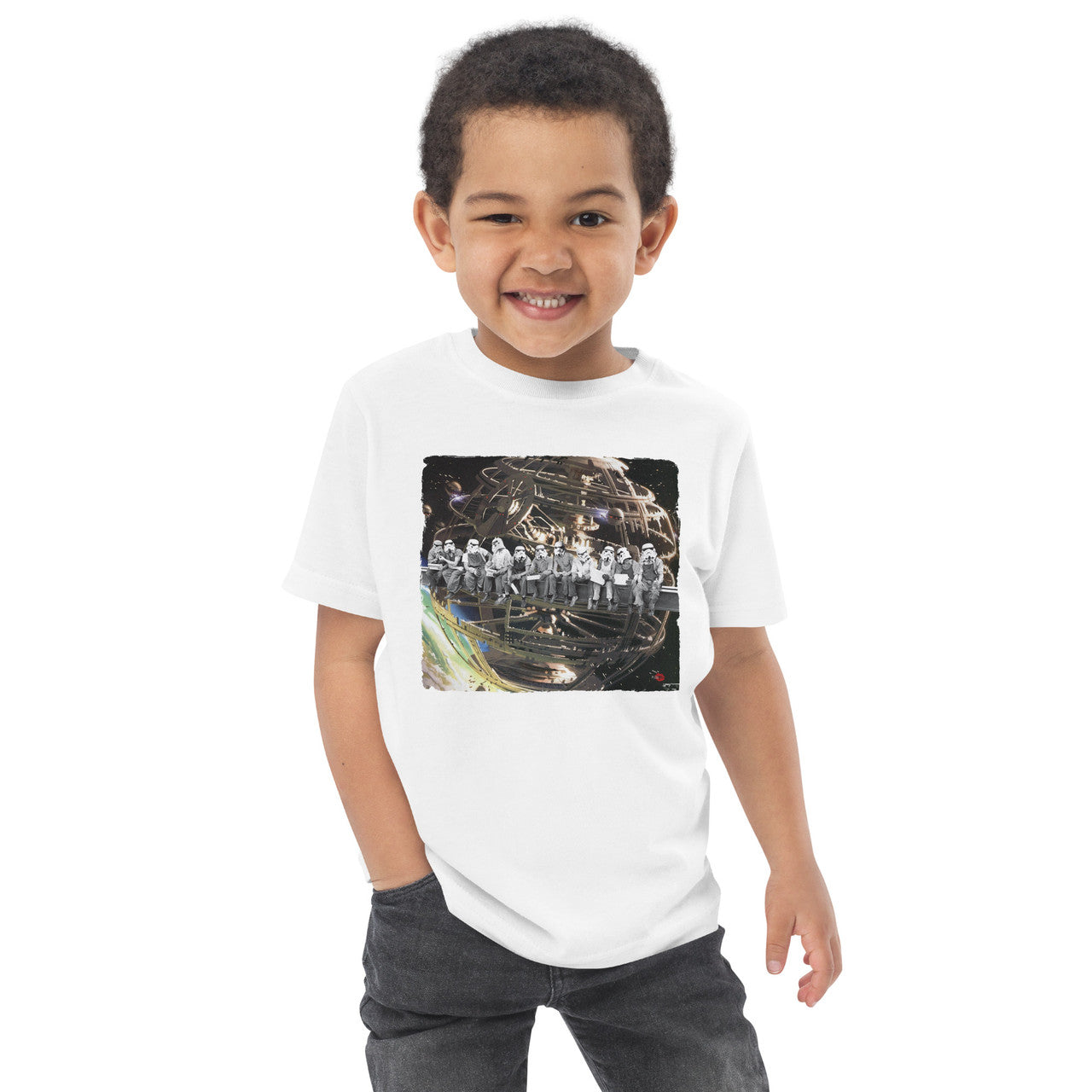 Death Star Construction KiSS Kids  jersey t-shirt - Star Wars Stormtroopers