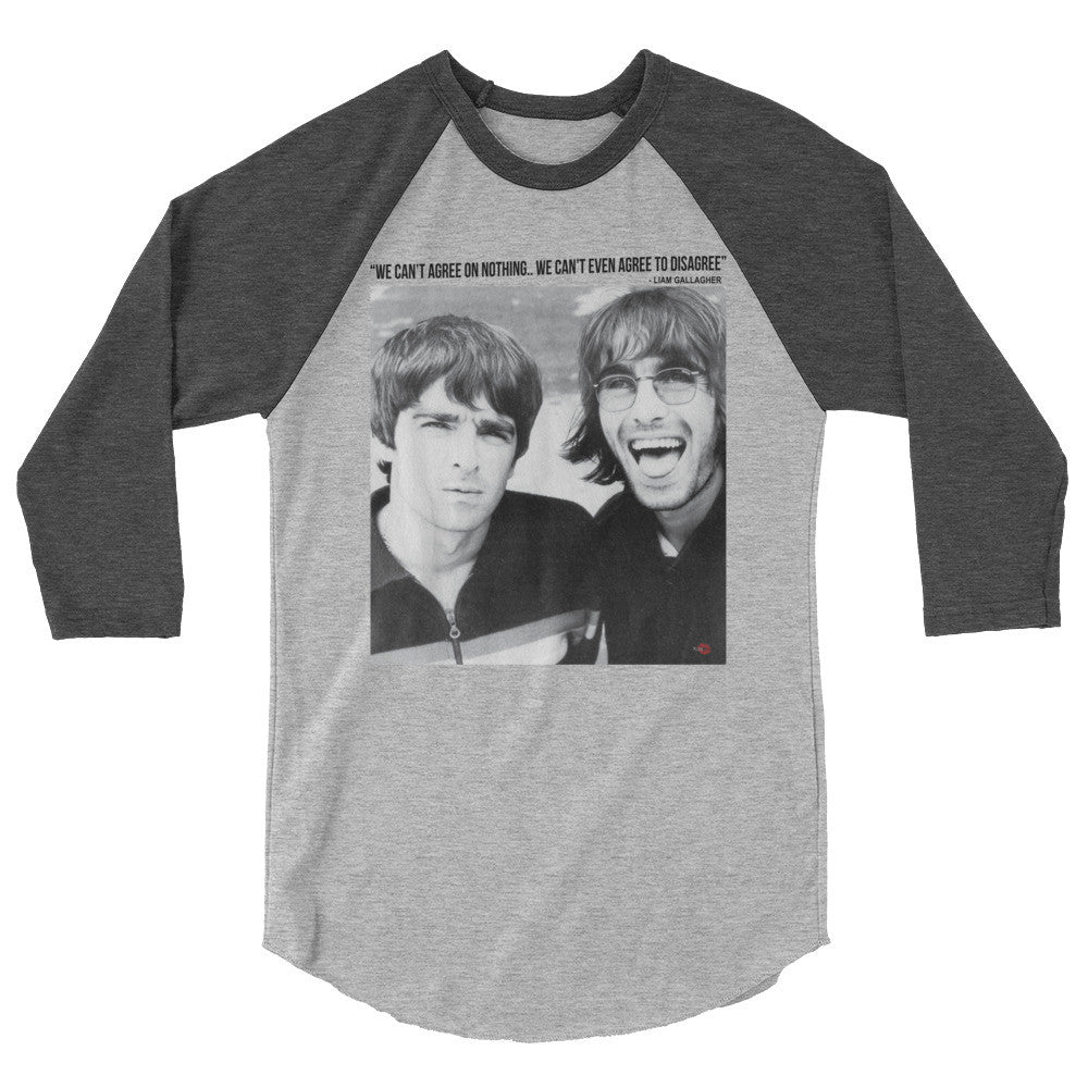 Gallagher Brothers KiSS 3/4 sleeve raglan shirt - Liam Noel Quote indie music 90s