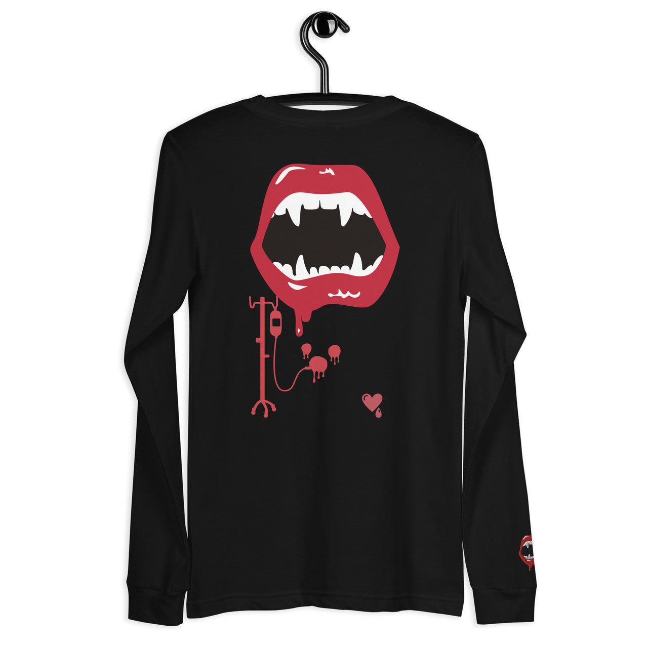 My Blood Type KiSS Unisex Long Sleeve Tee - Vampire Halloween Bite