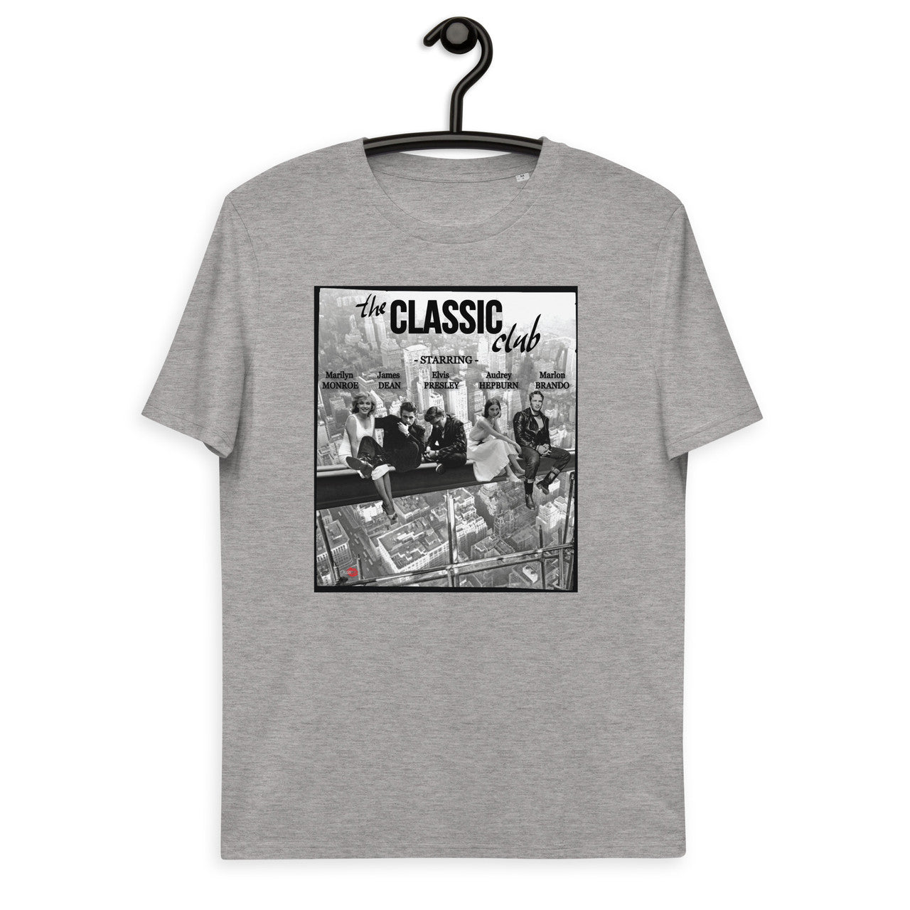 Classic Club KiSS Unisex organic cotton t-shirt - Marilyn Monroe, James Dean, Elvis, Marlon Brando, Audrey Hepburn