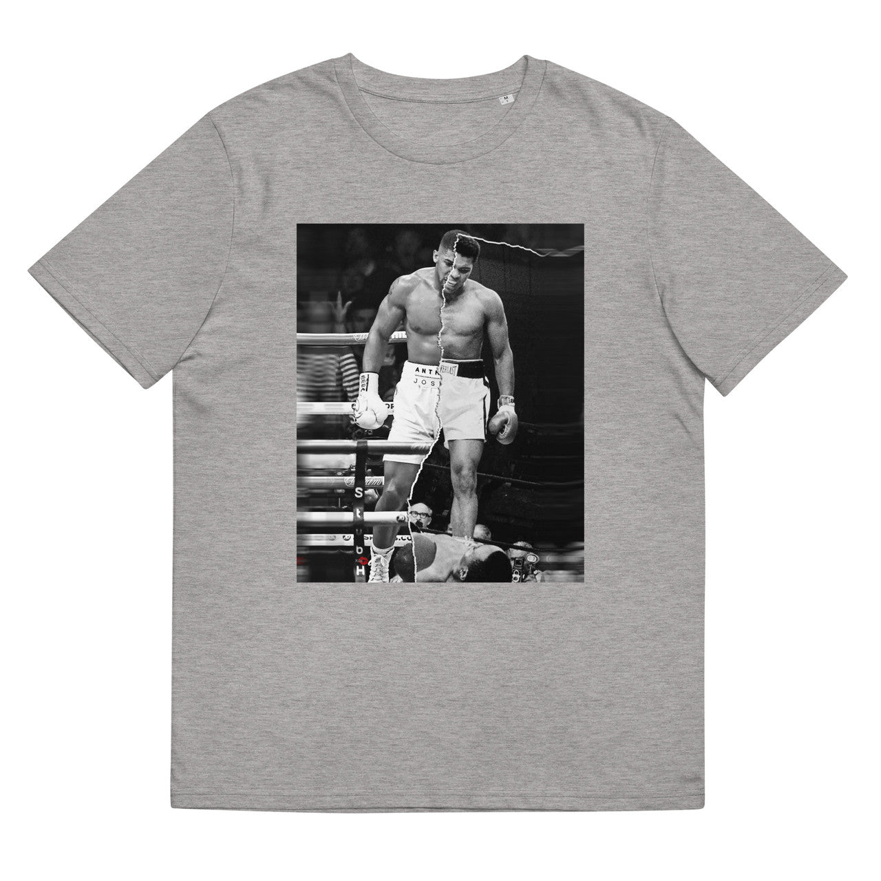 AJ/Ali KiSS Unisex organic cotton t-shirt - Anthony Joshua V Muhammad Ali - Half and Half - Boxing