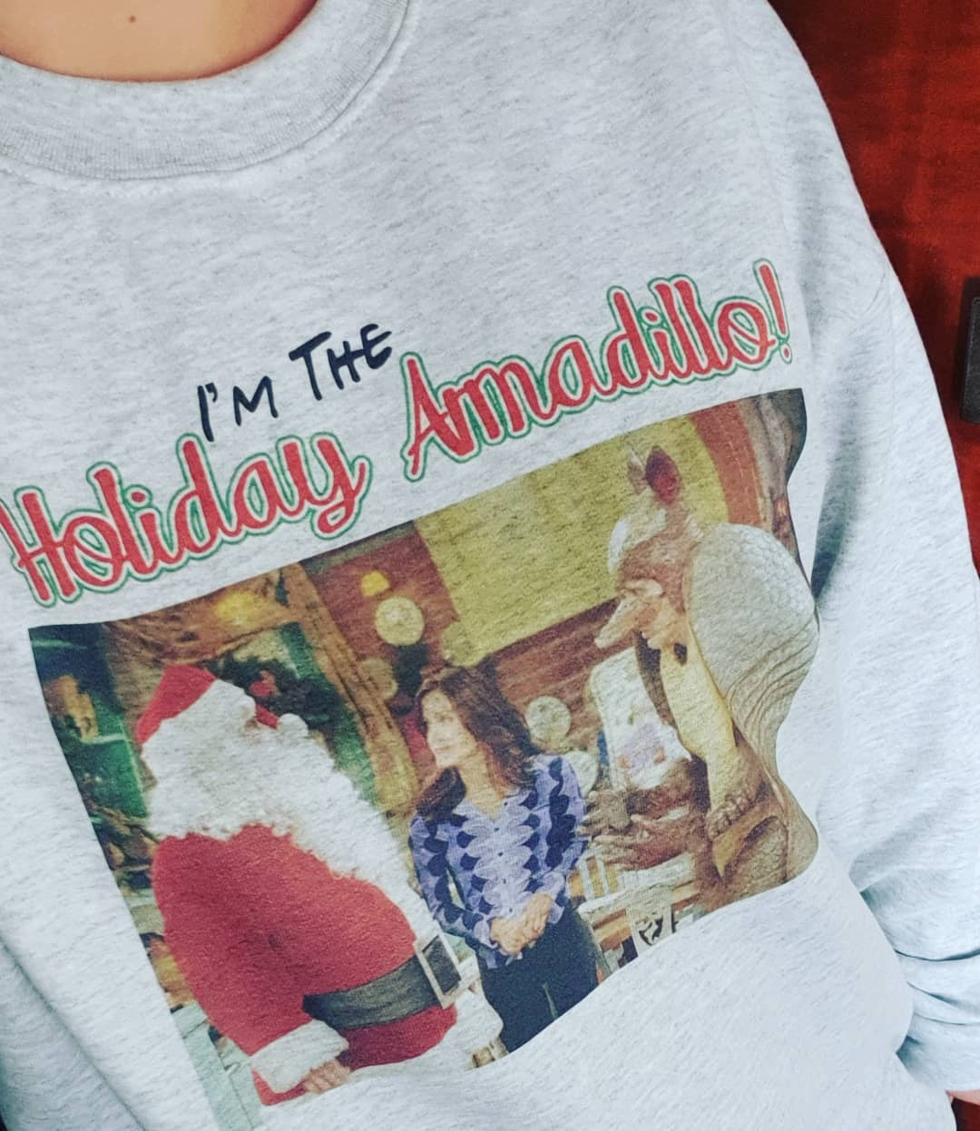 Friends Holiday Armadillo Inspired KiSS Sweatshirt - Christmas Jumper - Ross, Monica, Chandler, Rachel, Joey, Phoebe - Xmas