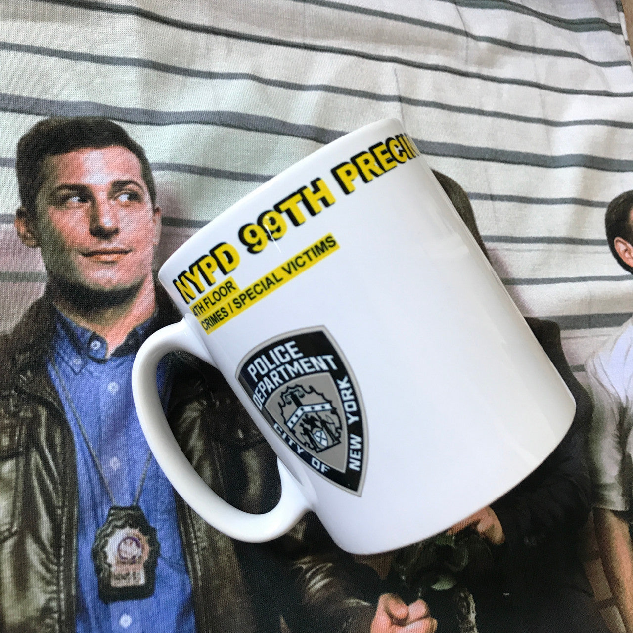 Brooklyn Nine Nine KiSS White Glossy Mug - Police NYPD New York - Jake Peralta - Floorplan - 99 Precinct