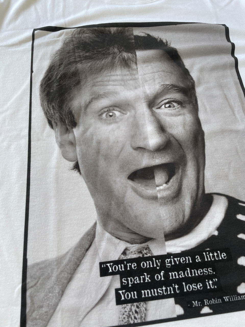 Robin Williams Then & Now KiSS T-Shirt - Quote Madness - Hollywood Icon - Movie Legend