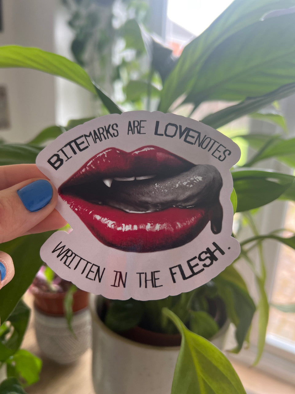 Love Bite Vampire KiSS Die Cut Sticker