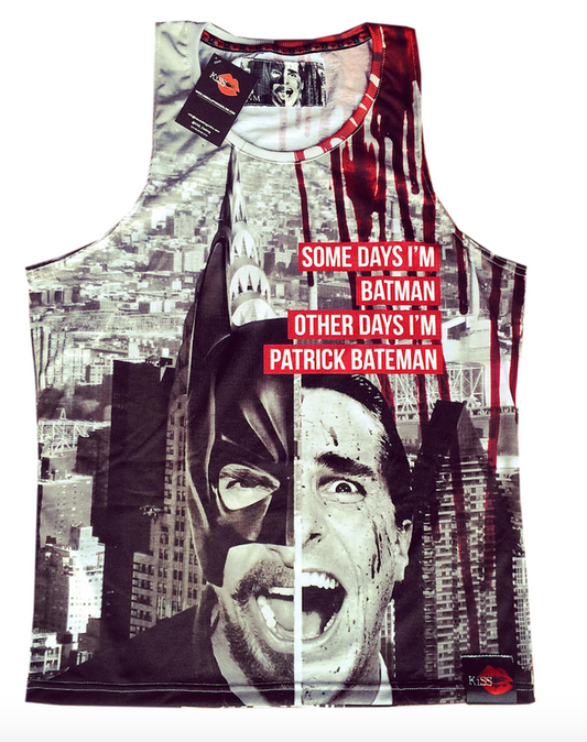 Batman/Patrick Bateman KiSS Vest - American Psycho, Christian Bale - Funny Unique gift him & her - Dark Knight - Movies darkest timeline