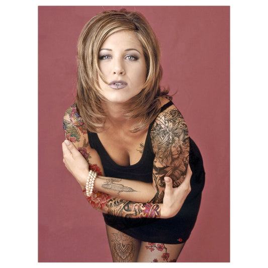 Rachel Green Ink KiSS Poster or Canvas - Jennifer Aniston - Tattooed - Alternative 90s Tattooed - Friends Tv Show