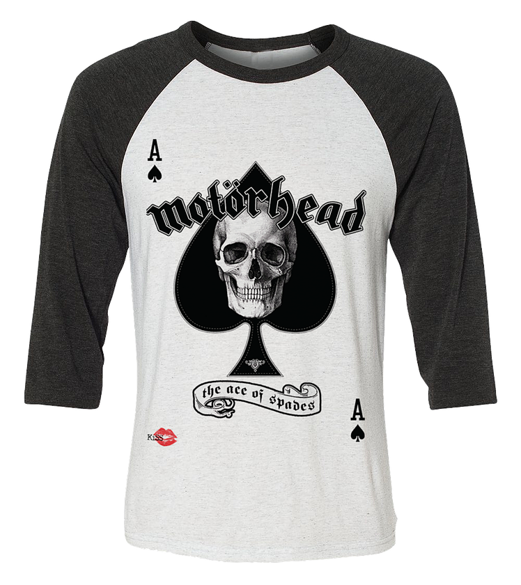 Ace of Spades KiSS Baseball T-Shirt - Motorhead - Rock Legends - Music Fan - Gift Idea for him and her Skull