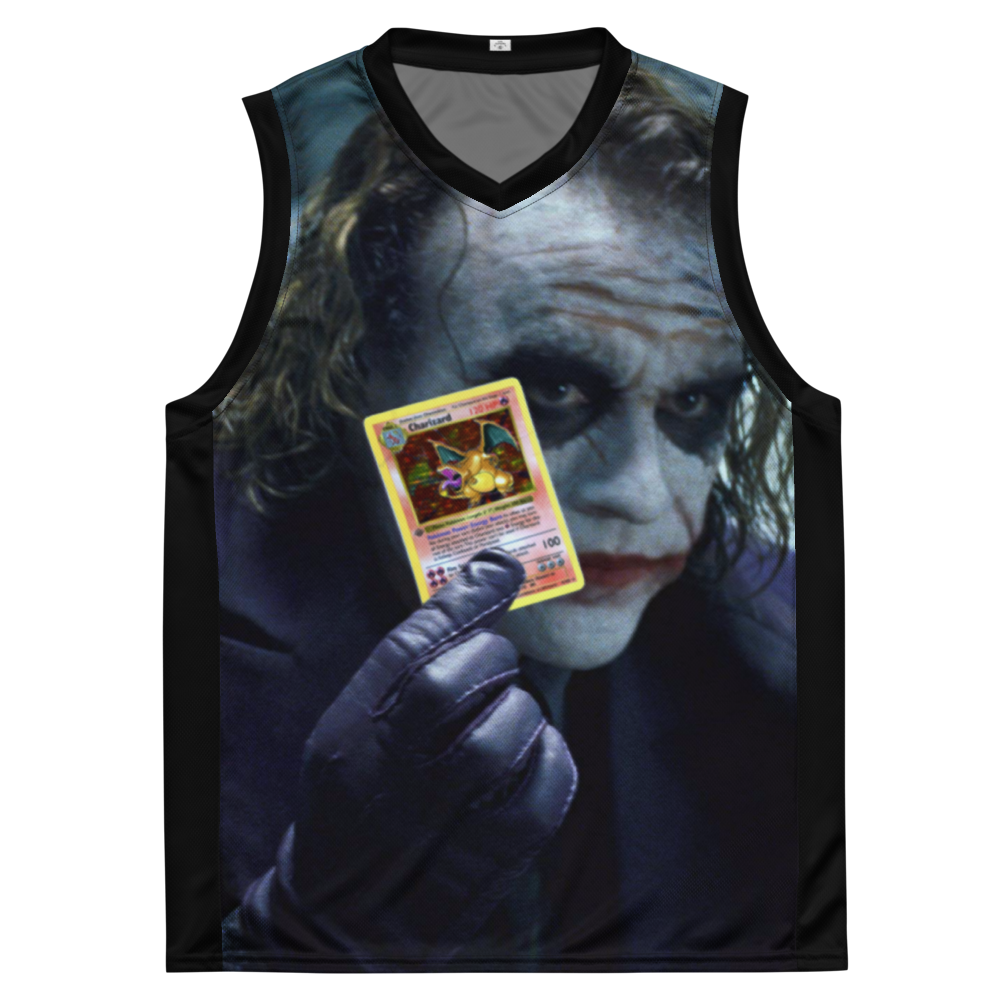 Joker Pokemon KiSS Vest - Heath Ledger Dark Knight Inspired - Charizard Card - Geek Movie fan gift