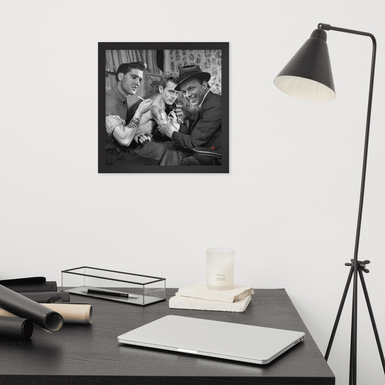Frank Sinatra, James Dean, Elvis Presley KiSS Framed poster - Tattooist Shop Unique home decor